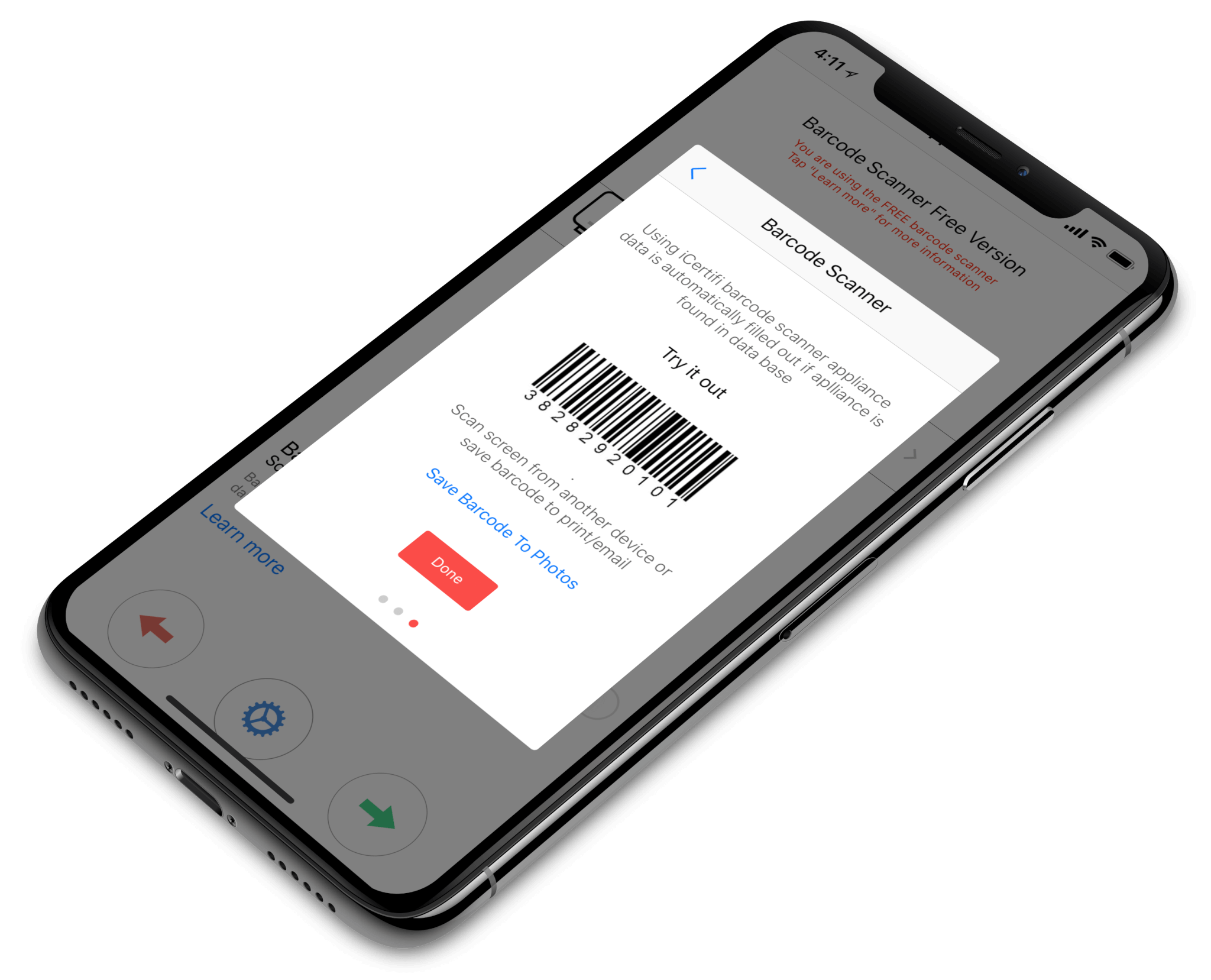 PAT Testing barcode scanner on iPhone