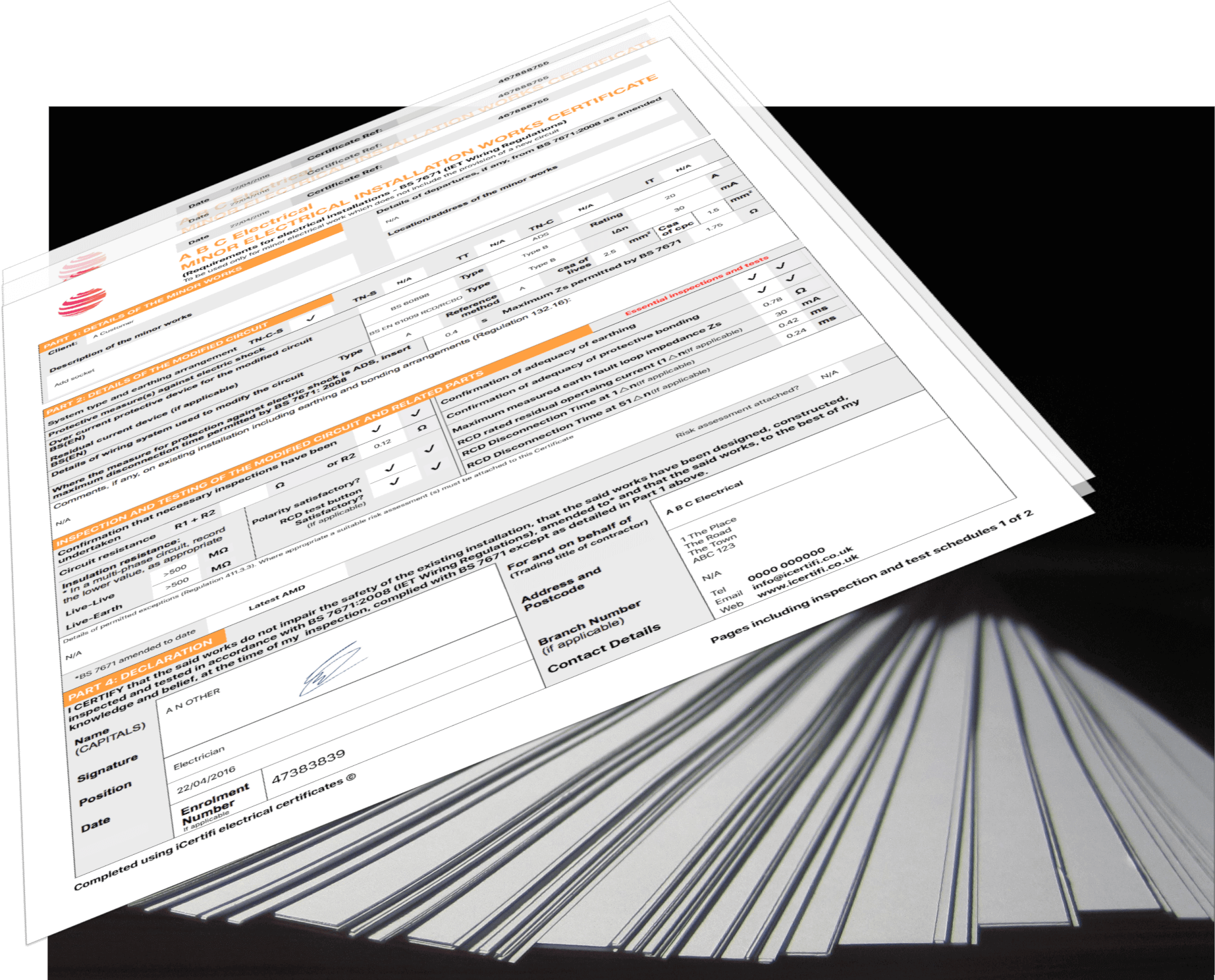 BS 7671 Electrical Certificates Inspection, Testing & Certification