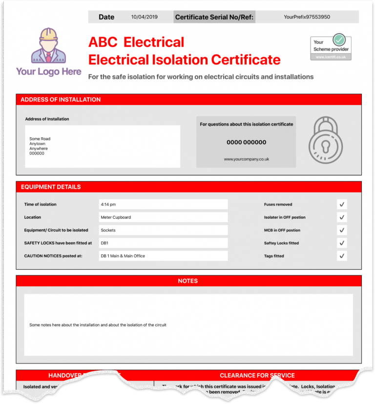 Electrical Isolation Certificate Send Unlimited Certificates iCertifi