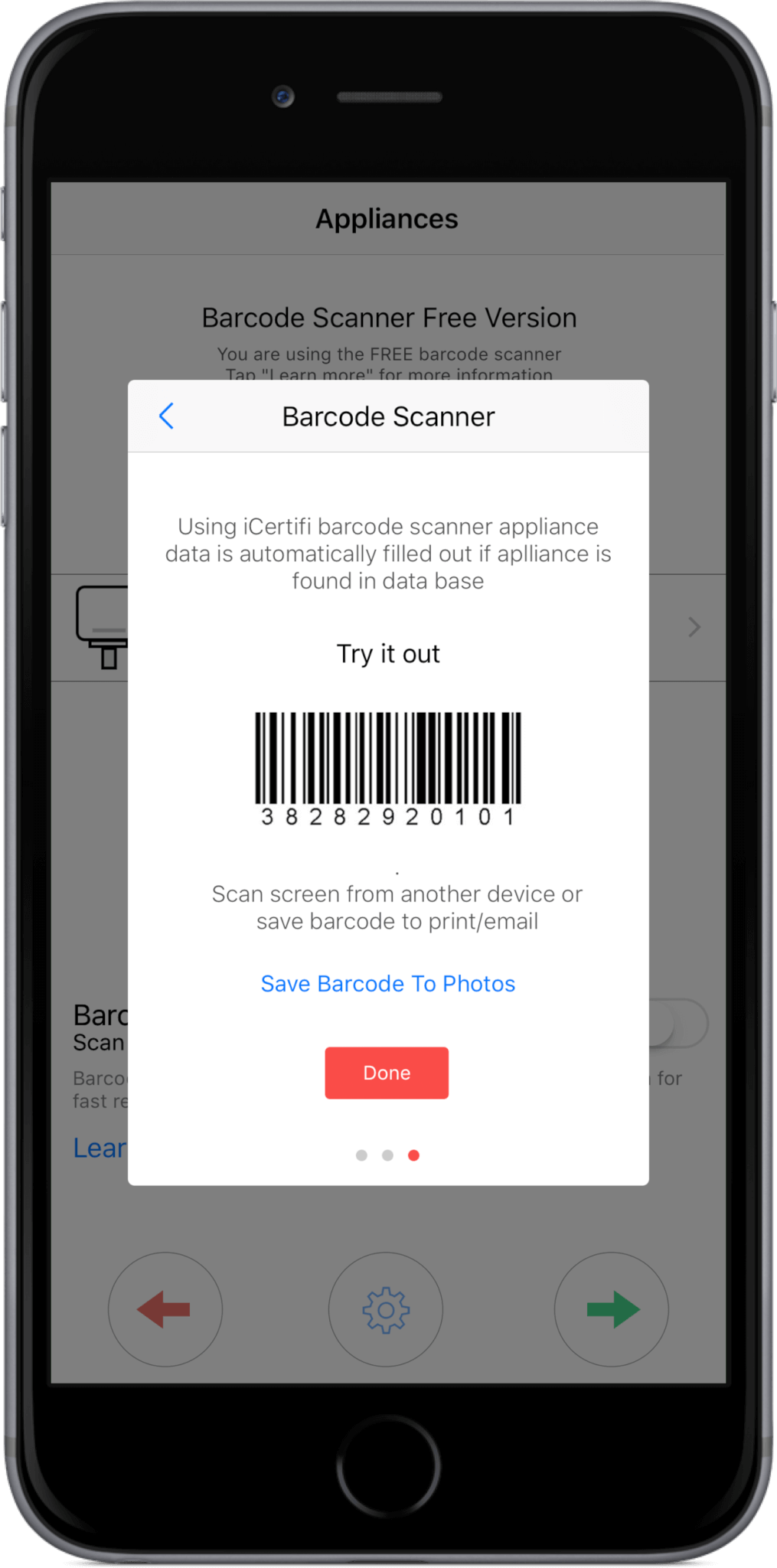 Pat Testing bar code scanner