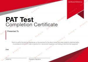 PAT test Certificate