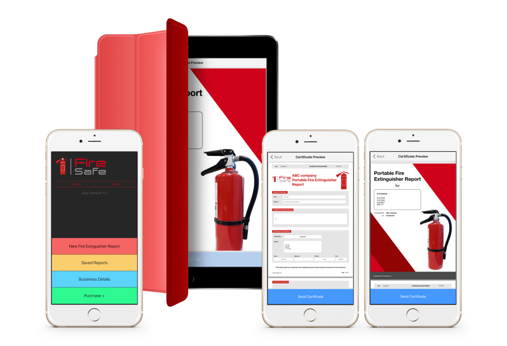 Firesafe fire extinguisher certification app on iphone and ipad