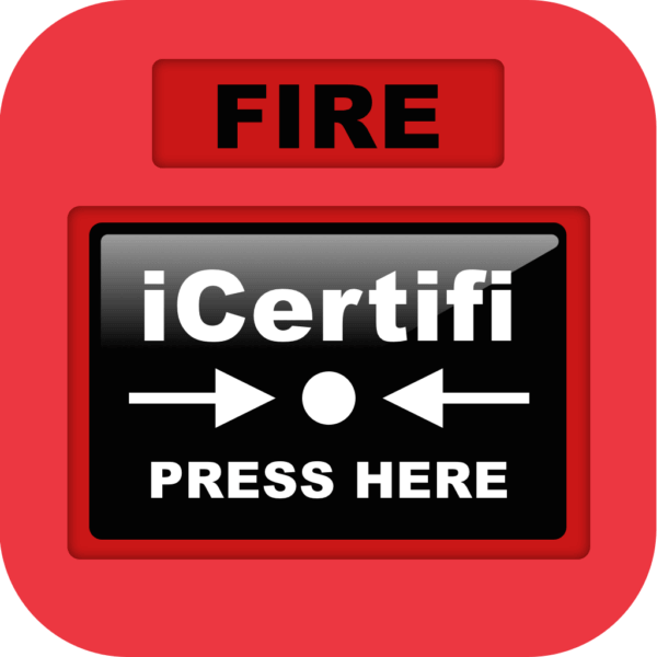 App Fire Edition weblogo@2x iCertifi Fire app icon for digital fire safety certificates and checks