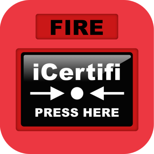 AppFireEdition Weblogo@2x iCertifi Fire app icon for digital fire safety certificates and checks