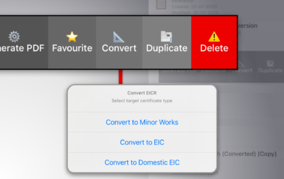 Convert EICR to Electrical Installation Certificates