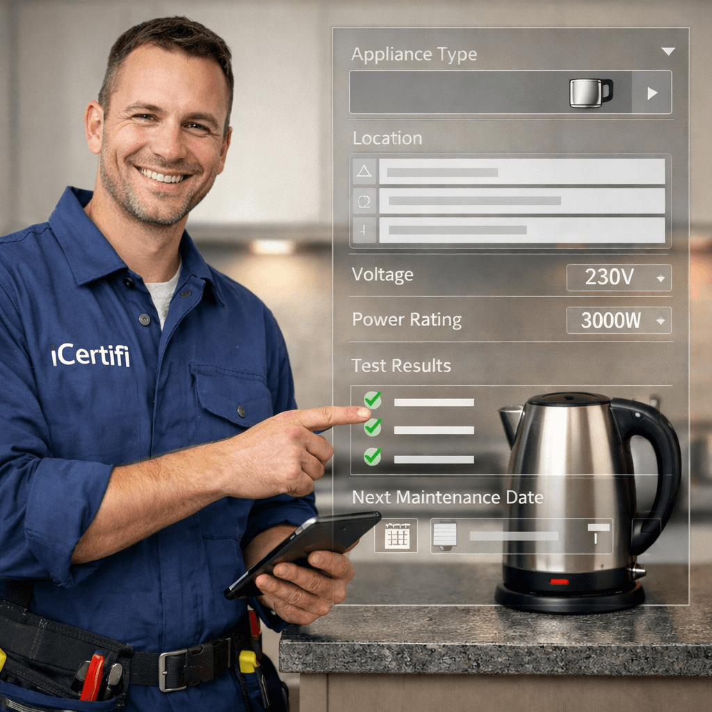 pat test electrician electrician pat testing a kettle