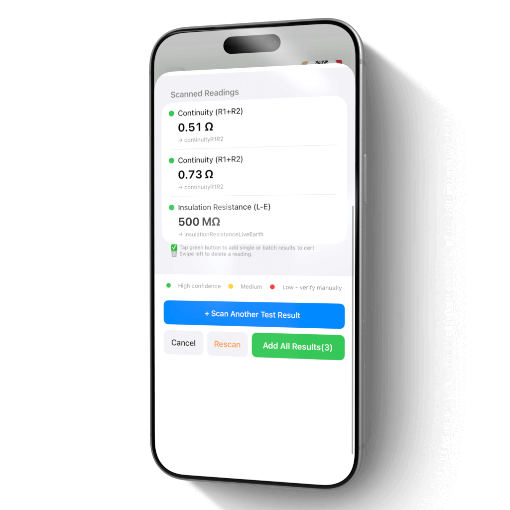 TestVisionIPhone BS7671 Test Vision iCertifi iPhone