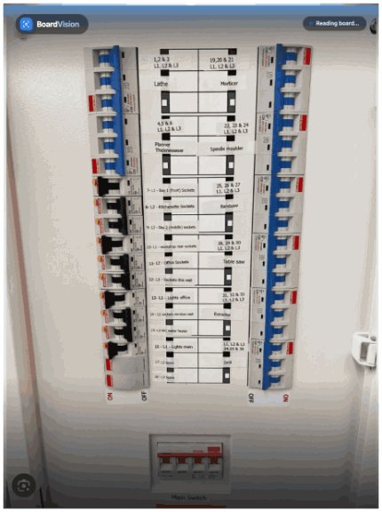 Board Vision reading a distribution board