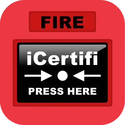 AppFireEdition Weblogo@2x (400 WebP) iCertifi Fire app icon for digital fire safety certificates and checks