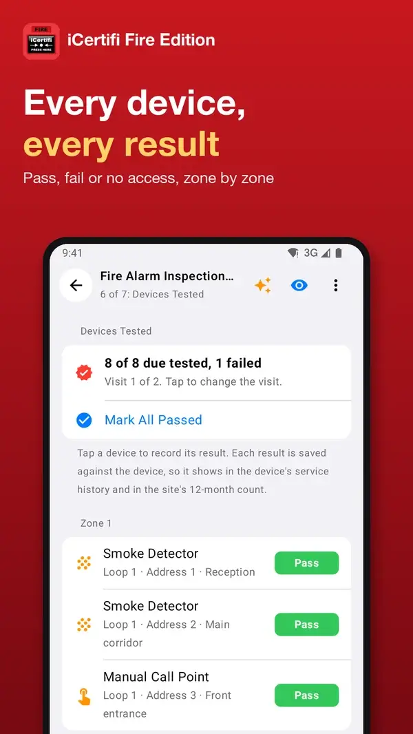 iCertifi Fire Edition on an Android phone