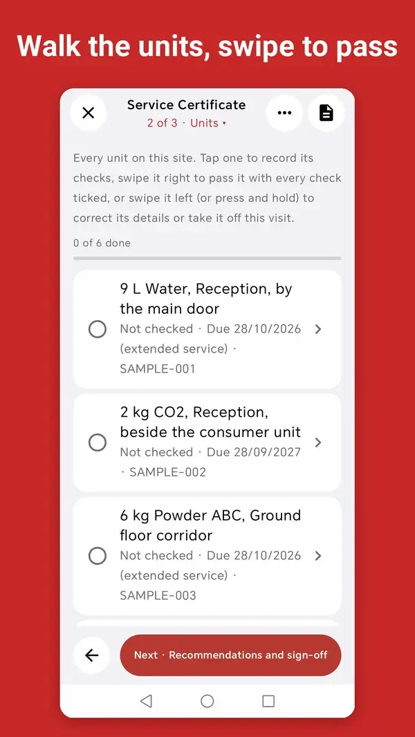 Fire Safe on an Android phone