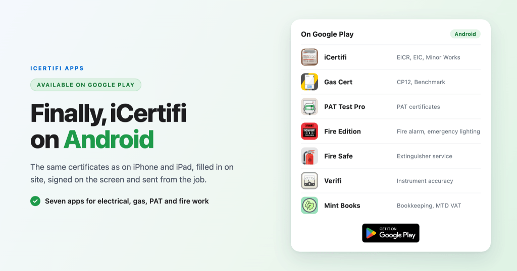 Finally, iCertifi on Android: seven iCertifi apps on Google Play